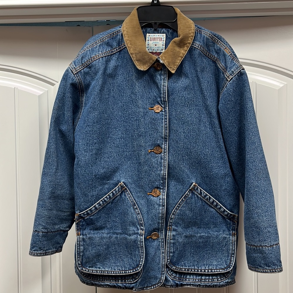 Blue Denim Jean Jacket with Tan Collar